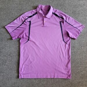 Nike Golf Dri-FIT Polo Shirt Large Purple Black Short Sleeve‎ Athletic Mens Top
